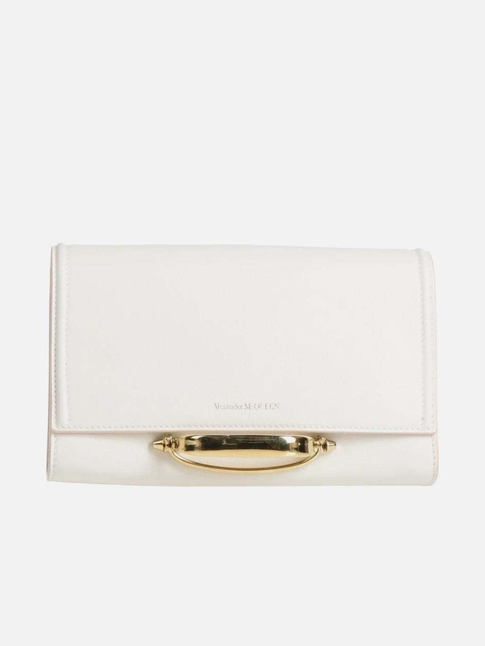 Alexander McQUEEN The STORY - White Leather Shoulder Bag with Gold Handle
